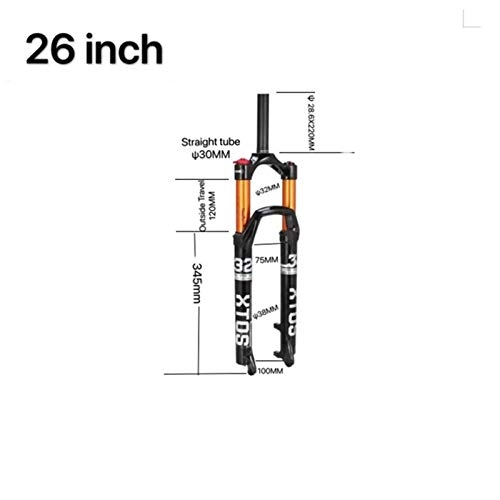 Fourches VTT : Z-LIANG Haute Qualité Alliage de magnésium Air Fork 26 / 27, 5 / 29ER Fourche Avant Contrôle de la Ligne de Commande de la Ligne de Commande VTT VTT Bike Accessoires (Color : 27.5spinal)