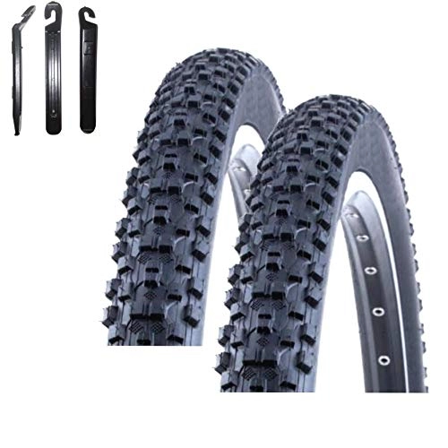 Pneus VTT : maxxi4you - Lot de 2 x Kenda Kadre K-1027 MTB manteau de pneus de vélo Noir 54-622 (29 x 2, 10) + 3 démonte-pneus