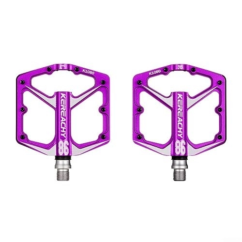 Pédales VTT : 1 paire de pédales de vélo en alliage d'aluminium antidérapantes à roulement scellé, pédales de VTT, de descente tout-terrain (violet)