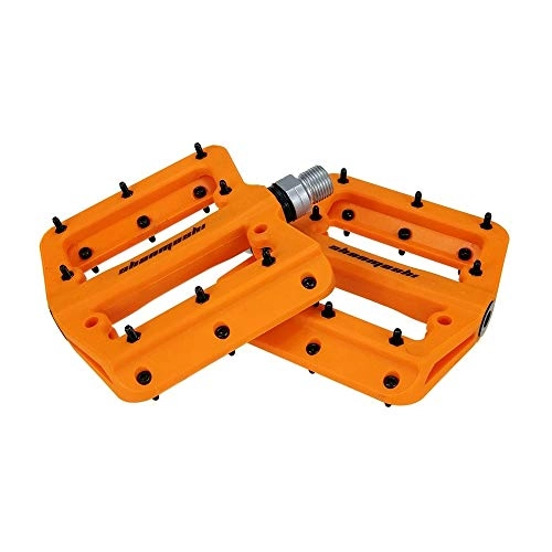 Pédales VTT : 1 paire de pédales de vélo, en nylon plateforme, antidérapante, pédales de vélo pour BMX de route VTT, Orange