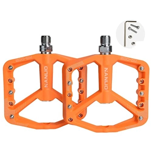 Pédales VTT : Amagogo 1 Paire de pédales de vélo de Montagne universelles 9 / 16 Pouces légères antidérapantes -Formes -Formes de roulement scellée pour vélo de, Orange