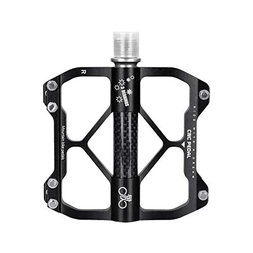 Pédales VTT : Anti-slip bearing pedal mountain bike aluminum alloy pedals dead fly road bicycle pedals-Pair of three Pelin pedals