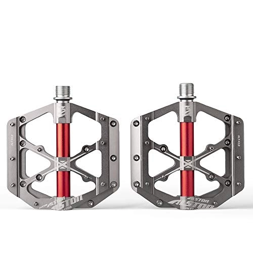 Pédales VTT : AQNPYR 3 Bearings Mountain Bike Pedals Platform Bicycle Flat Alloy Pedals 9 / 16 Pedals Non Slip Alloy Flat Pedals