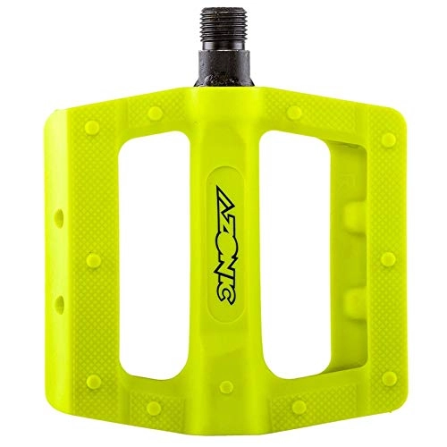 Pédales VTT : Azonic Shoo-In Fahrrad Flat Pedal Pins MTB DH AM FR BMX Rad Sport Mountain Bike, 3061-100, Farbe gelb