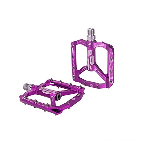 Pédales VTT : BGGPX Lumière VTT VTT CNC en Alliage d'aluminium vélo Pédale du Roulements antidérapage vélo Pédale vélo Pièces (Color : Purple)