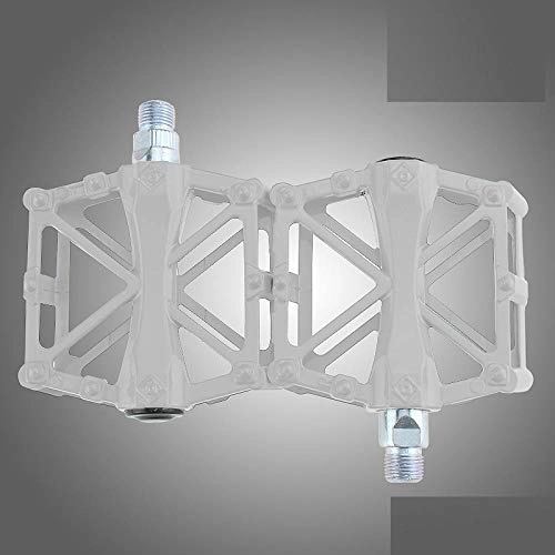 Pédales VTT : Bicycle Palin Pedal Bicycle Aluminum Alloy Mountain Bike Pedal Dead Fly Pedal Riding Equipment Parts-Palin white