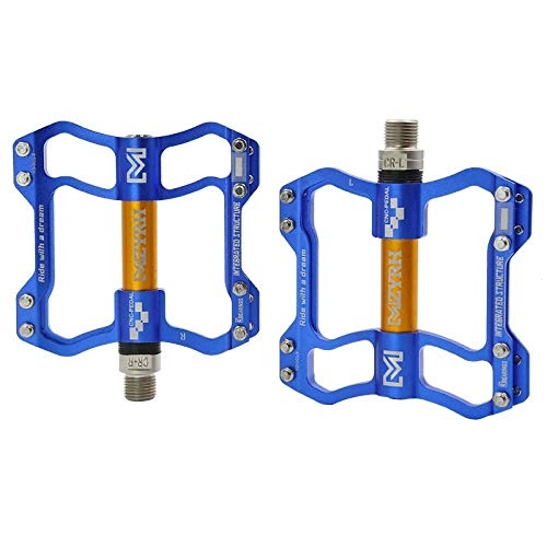 Pédales VTT : Bicycle Pedal Pelin Universal Bicycle Pedal A Pair of Aluminum Alloy Anti-skid Mountain Bike Pedal-MZ-S11 blue