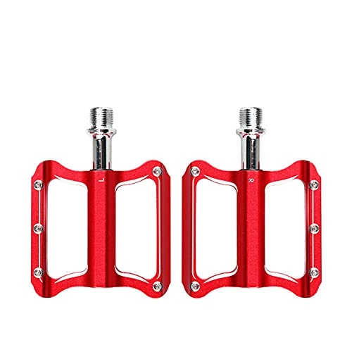Pédales VTT : BTTKW 1 Paire de pédales de vélo de Montagne Plate-Forme VTT pédales de vélo de Route en Aluminium 2 pédales de vélo Pliant BMX pièces de vélo pédale de vélo(Color:Red)