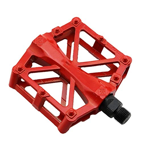 Pédales VTT : CHSDN Bicycle Pedals Die-Cast Loose Beads Pedal Mountain Bike Road Bike Riding Parts Red 91X98Mm