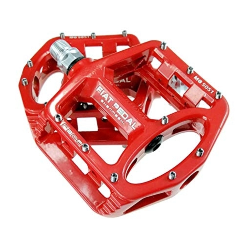 Pédales VTT : CRAUF Pédales De Vélo CNC en Alliage D'aluminium Antidérapant 3 Roulements Cyclisme Ultraléger 9 / 16 Pouces for BMX VTT Vélo Etc 1 Paire (Color : Red)