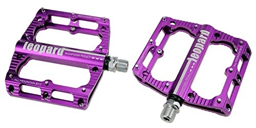 Pédales VTT : Durable Route Pédales en Alliage d'aluminium Ultra-léger VTT Pédales Pédale vélo VTT Roulement Anti-dérapante Pédale vélo Accessoires (Color : Purple)