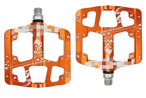 Pédales VTT : Durable Ultra-léger et Ultra-Mince 3 roulements pédales en Alliage d'aluminium VTT VTT Anodisation vélo Pédale Potences vélo (Color : Orange)