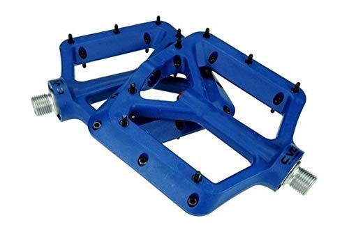 Pédales VTT : Durable Ultraléger Cyclisme BMX Vélo pédales VTT en Nylon Plat Plateforme Pédales VTT Accessoires (Color : Blue)