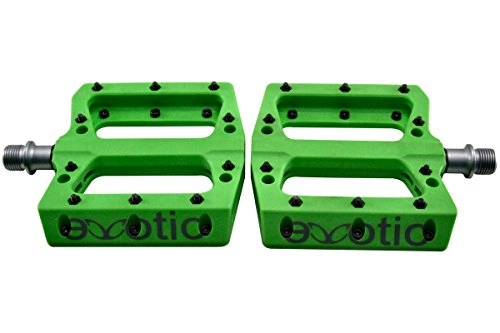 Pédales VTT : Exotique thermoplastique Plat BMX MTB Pédales, 6 couleurs 350 g / paire de broches remplaçables vert Vert