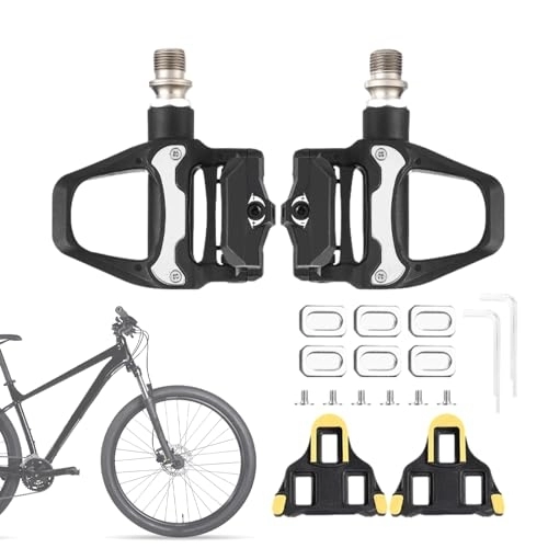 Pédales VTT : Frifer Pédales de vélo, pédales de vélo, Pédales de vélo de Montagne antidérapantes | Pédales de vélo pour pédales d'orteil de Chaussure régulières pour vélo d'exercice Ajustement Universel Sangles