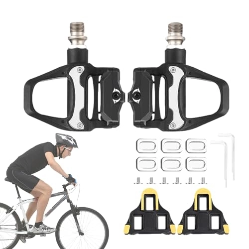 Pédales VTT : Honhoha Pédales de vélo de Montagne, pédales de vélo - Pédales de vélo légères et antidérapantes - Pédales de vélo avec plaques de Verrouillage, Sangles réfléchissantes pour Rotation, Exercice, vélo