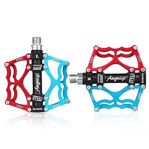 Pédales VTT : Light aluminum alloy mountain bike pedal dead fly bearing pedal Pelin pedal bicycle accessories-color