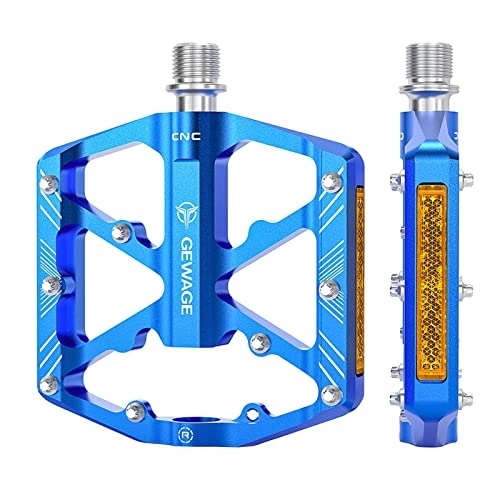 Pédales VTT : LOVIVER Pédales de vélo de Montagne avec Clous antidérapants pour Accessoires de vélo de vélo de Route VTT, Bleu