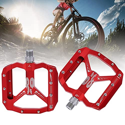 Pédales VTT : mumisuto Pédales de vélo, 2pcs pédales de vélo de Montagne antidérapantes du Portant des pédales Plates de Plate-Forme de vélo légère (4.1x3.9x0.6inch)(Rouge)