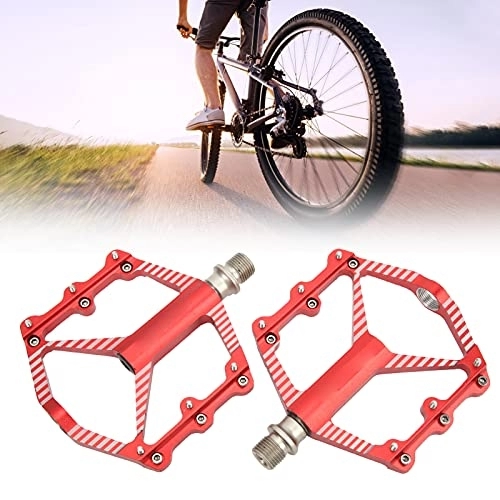 Pédales VTT : Nofaner Pédales de vélo, pédales de vélo en Alliage d'aluminium, Accessoires de Remplacement pour pédales de vélo de Montagne(Rouge)