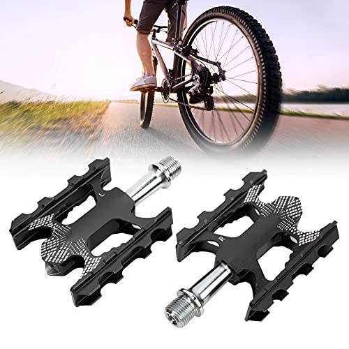 Pédales VTT : Nofaner Pédales de vélo, vélo 3 roulements en Alliage d'aluminium Pédales de vélo de Montagne Pièces de Rechange Accessoires(Le Noir)
