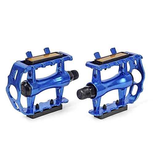 Pédales VTT : Pair of Aluminum Bike Cycle Pedals Light Fit Most Mountain Road Cycling (Blue) by VEQSKING
