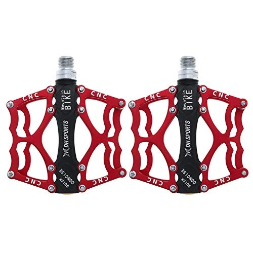 Pédales VTT : Pedale BMX Plate-Forme De Vélos De Montagne avec Roulement Scellé Antidérapant Et Stable pour Les Véhicules De Route De Vélo De Montagne Red, Free Size