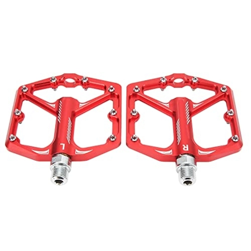 Pédales VTT : Pédale de Vélo Plate-Forme de Vélo en Alliage D'aluminium Pédales Plates pour Vélo de Montagne BMX VTT(Rouge)