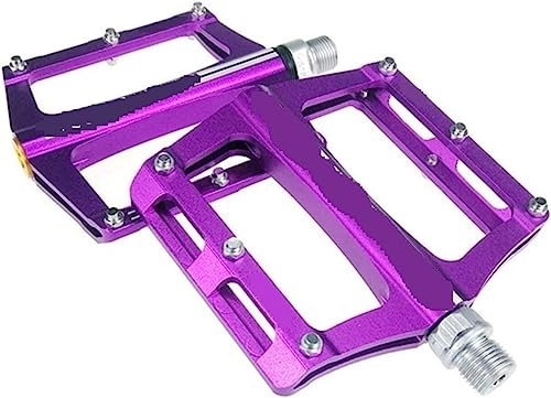 Pédales VTT : Pédales de cyclisme, vélo de route, pédales de vélo, vélo de montagne, plateforme en alliage de 8 couleurs, accessoires de vélo ultraléger pour vélo VTT (couleur : violet)