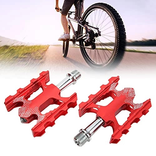 Pédales VTT : Pédales de vélo, 1 Paire de pédales de vélo 3 roulements CNC en Alliage d'aluminium Pédales de vélo de Montagne durables Accessoire de vélo 103, 5 x 64 x 22 mm(Rouge)