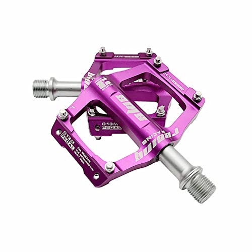Pédales VTT : Pédales de vélo, nouveau tissu en nylon antidérapant durable, pédales plates pour VTT, BMX, vélo de route, pédales hybrides violettes