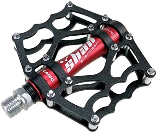 Pédales VTT : Pédales de vélo, pédales de roulements scellés , Mtb Pédales de vélo de montagne alliage en aluminium CNC Trempon de pied de vélo Big Flat Ultralight Cycling BMX Pédales de pédales ( Color : Red )