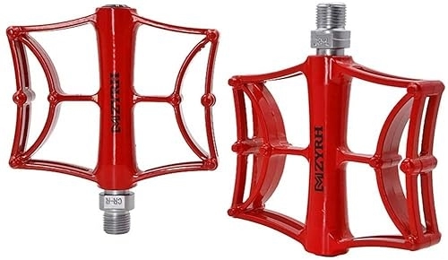 Pédales VTT : Pédales de vélo - Roulements de vélo de montagne - Repose-pieds en alliage d'aluminium - Accessoires antidérapants pour pédales (couleur : rouge, taille : taille unique)