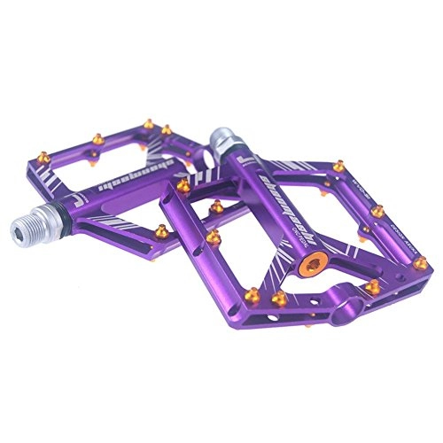 Pédales VTT : Riosupply Pédales de vélo 6 Couleurs antidérapantes durables Ultra légères pour VTT, Violet