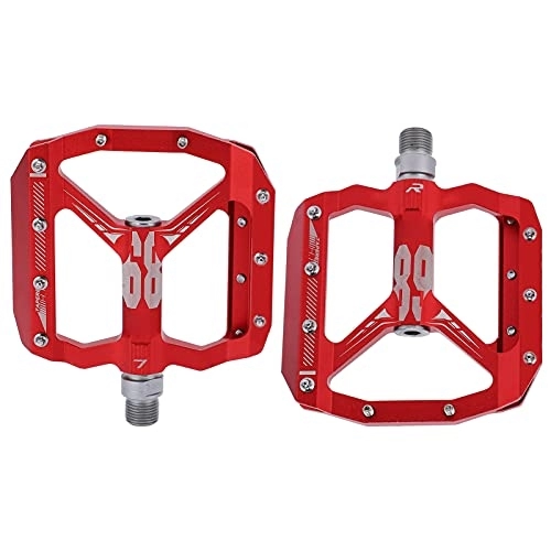 Pédales VTT : RiToEasysports Pédales de Plate-Forme de Cyclisme, pédales de vélo Pédales de vélo de Montagne 12mm / 0.5in pour vélo remplacer pour Le Cyclisme(Rouge) pièces détachées vélo