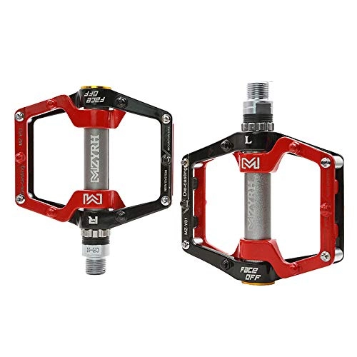Pédales VTT : Ronshin Bicycle For 1 Pair Bicycle Bearings Pedals Ultralight CNC Aluminum Alloy Big Foot Tread Mountain Bike Road Cycling Bike Accessories Black red Special size