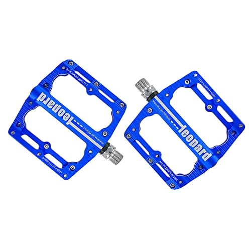 Pédales VTT : SFZGKTE Pédale de Plate-Forme en Aluminium / pédale de vélo VTT / pédale de VTT / pédale de BMX / roulement à Billes + axe CR-Mo / y Compris Les goupilles de Remplacement (Blue)