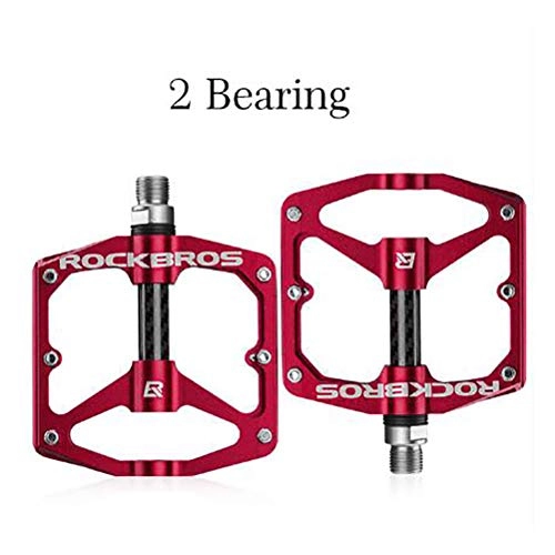 Pédales VTT : SMEI 4 Roulements Bicycle Pedal Anti-Slip Ultralight MTB Mountain Bike Pedal Sealed Bearing Pedals Bicycle Accessoires Rouge 2