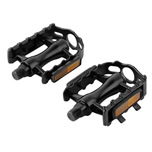 Pédales VTT : Uniqueheart One Pair Mountain Road Bicycle Pedals Flat Aluminum Alloy Pedals Platform with Gearwheel Bike Cycling Accessories