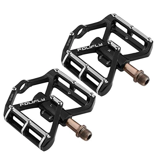Pédales VTT : Uniqueheart Pair Professional MTB Mountain Road Aluminum Alloy+Steel Bike Bicycle Sealed Bearing Cycling Pedals Black