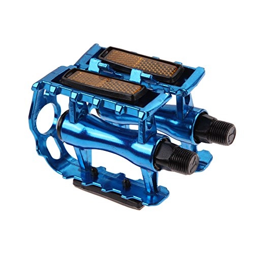 Pédales VTT : wiseminnie 1 Paire BMX VTT en alliage d'aluminium de vélo 9 / 40, 6 cm Pédales plates Bleu Bleu