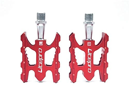 Pédales VTT : XYXZ Bicycle Platform Flat Pedal Mountain Bike K3 Pedal Mountain Road Folding Bicycle 412 10.8 * 6.2Mm Bearing Pedal Foot Ultralight Aluminum Alloy (Color : Red)