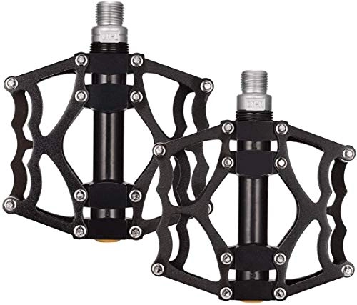 Pédales VTT : ZER Bike Pedals 9 / 16 inch Mountain Bicycle Pedals Aluminium Alloy, Black
