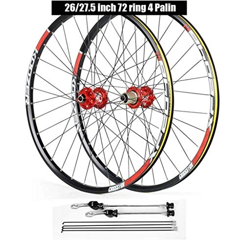 Roues VTT : AIFCX 700C Bike Wheelset, 26 27, 5 29 Pouces Roues Vélo VTT Frein à Disque Quick Release 4 Palin Roulement 8 9 10 11 Vitesse, C-27.5inch