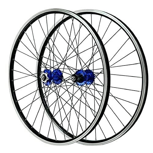 Roues VTT : DYSY 26 pouces 27, 5 pouces V-Brake Roue de vélo VTT en alliage d'aluminium 29 pouces Roues de vélo de montagne 32 trous pour jantes 7 / 8 / 9 / 10 / 11 vitesse (couleur : bleu, taille : 73, 7 cm)