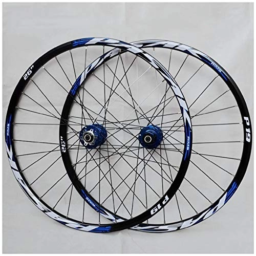 Roues VTT : DYSY Ensemble de roues VTT Downhill 26 / 27, 5 / 29" à double paroi en alliage d'aluminium pour jante de vélo hybride / montagne pour 7 / 8 / 9 / 10 / 11 vitesses (couleur : bleu, taille : 27, 5")