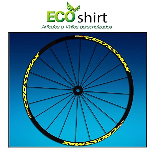 Roues VTT : Ecoshirt 67-FICB-VMKF - Stickers pour Jante Rim Mavic Crossmax SL Pro 26", 27, 5" Am50 MTB Downhill, Jaune