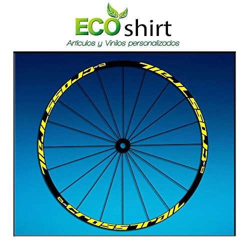 Roues VTT : Ecoshirt PT-78AJ-53RG Stickers Jante Rim Mavic Crosstrail Bike 27, 5" Am58 MTB Downhill Jaune 26"