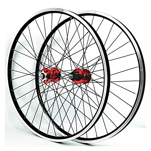 Roues VTT : Ensemble de roues de vélo de montagne 26 pouces double couche jante en alliage disque / V frein roue de frein à dégagement rapide palin roulement 7 / 8 / 9 / 10 / 11 vitesses (couleur : A)