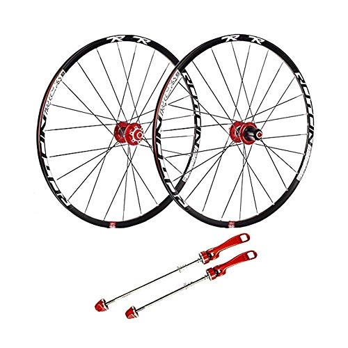 Roues VTT : L.BAN 29"Mountain MTB Bike Wheel Set Disc Rim Brake Double Wall Jantes Sealed Bearings 7 8 9 10 Speed ​​Cassette Hub, Red